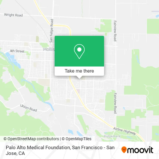 Palo Alto Medical Foundation map