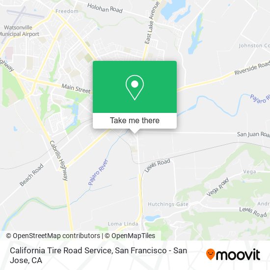 Mapa de California Tire Road Service