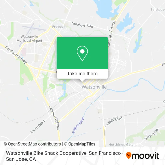 Watsonville Bike Shack Cooperative map