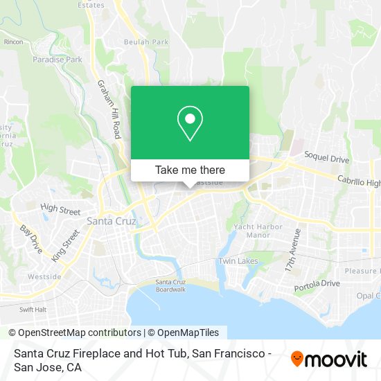 Santa Cruz Fireplace and Hot Tub map