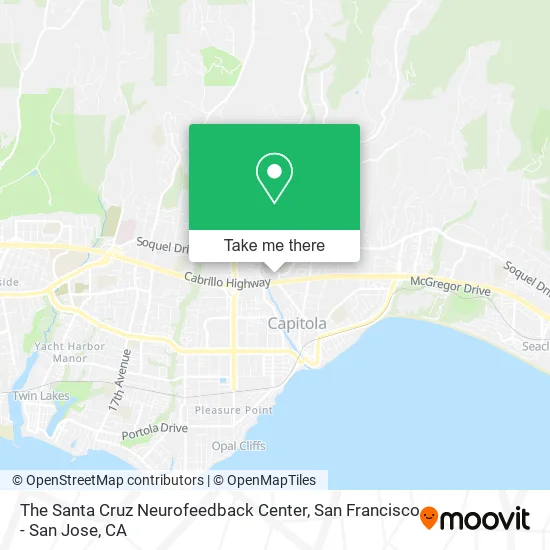 The Santa Cruz Neurofeedback Center map