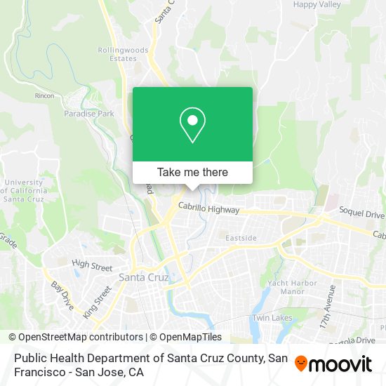 Public Health Department of Santa Cruz County map