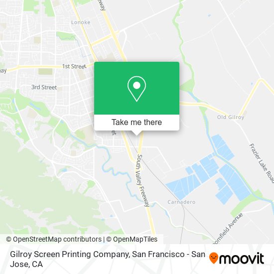 Mapa de Gilroy Screen Printing Company