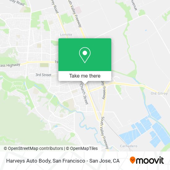 Mapa de Harveys Auto Body