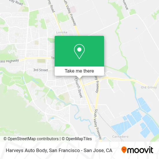 Harveys Auto Body map