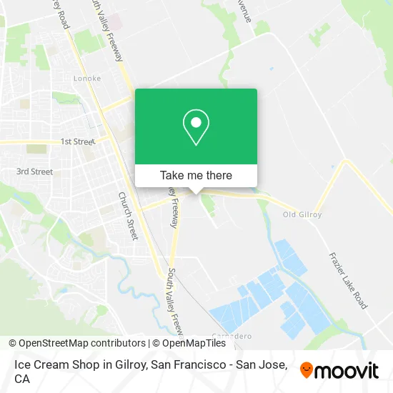 Ice Cream Shop in Gilroy map