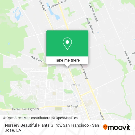 Mapa de Nursery Beautiful Plants Gilroy