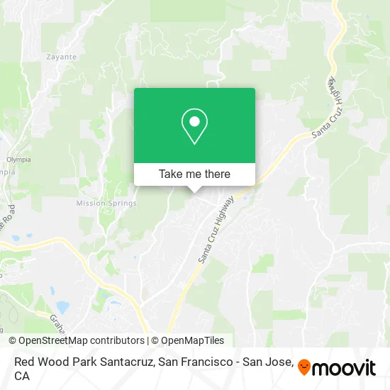 Mapa de Red Wood Park Santacruz