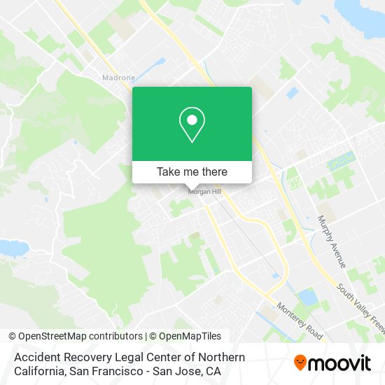 Accident Recovery Legal Center of Northern California map