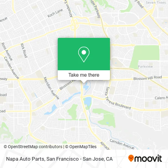 Mapa de Napa Auto Parts