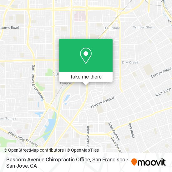 Bascom Avenue Chiropractic Office map