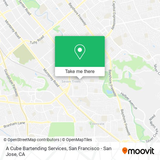 A Cube Bartending Services map
