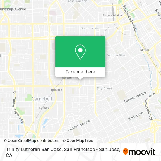 Trinity Lutheran San Jose map