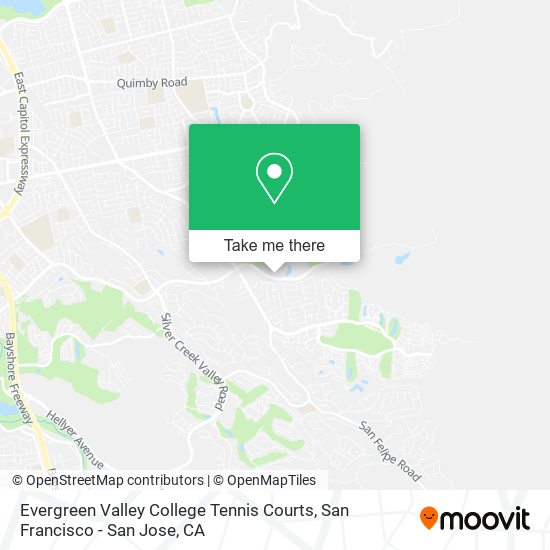 Mapa de Evergreen Valley College Tennis Courts