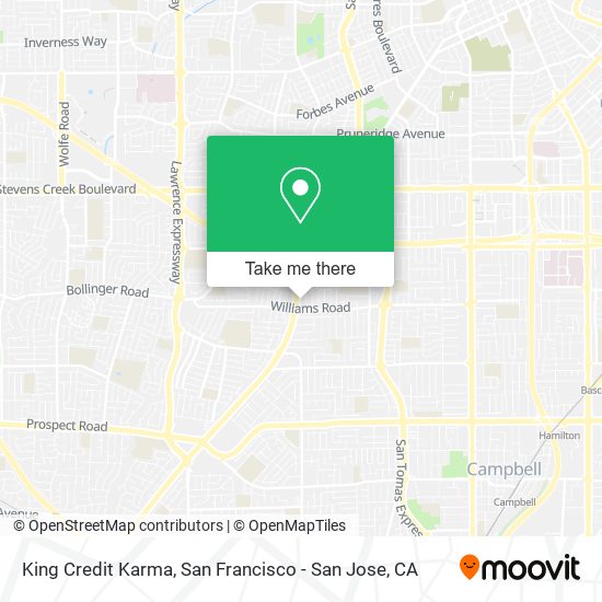 King Credit Karma map