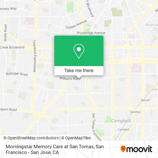 Morningstar Memory Care at San Tomas map