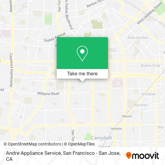 Andre Appliance Service map