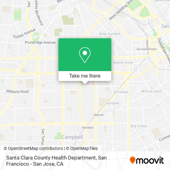 Santa Clara County Health Department map