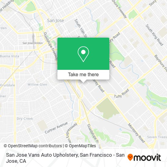 San Jose Vans Auto Upholstery map