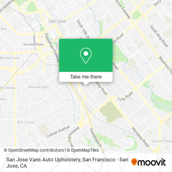 Mapa de San Jose Vans Auto Upholstery