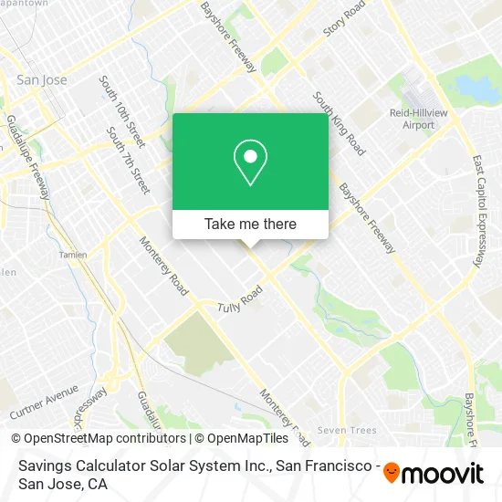Savings Calculator Solar System Inc. map