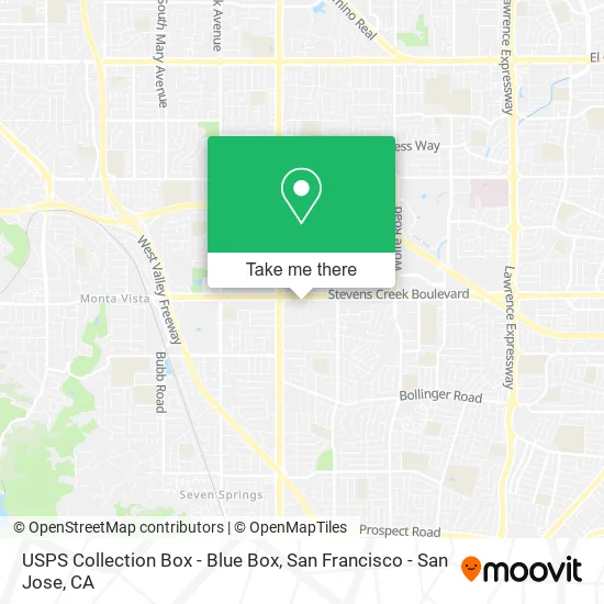 Mapa de USPS Collection Box - Blue Box