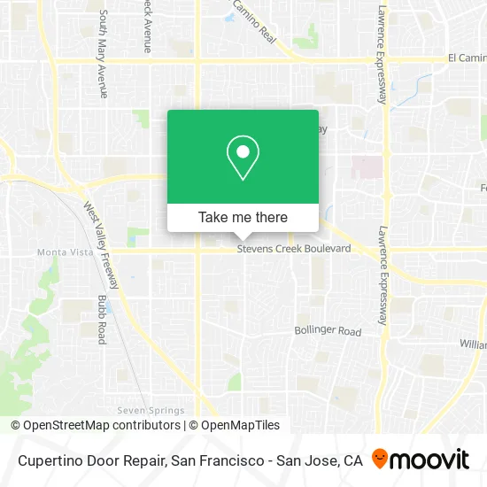 Mapa de Cupertino Door Repair