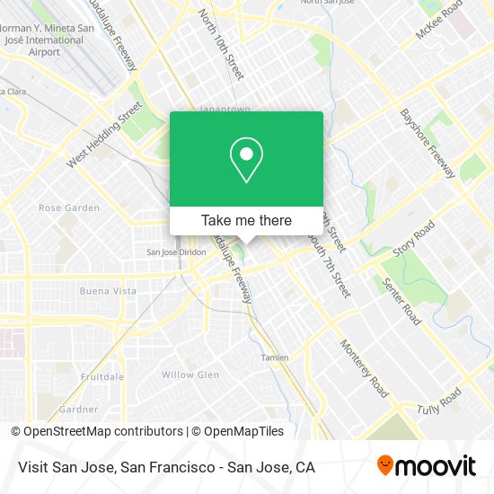 Visit San Jose map