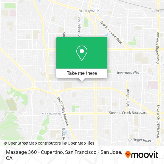 Massage 360 - Cupertino map