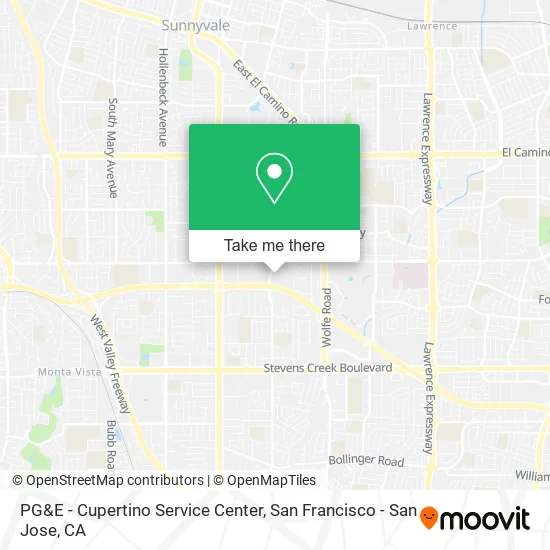 PG&E - Cupertino Service Center map