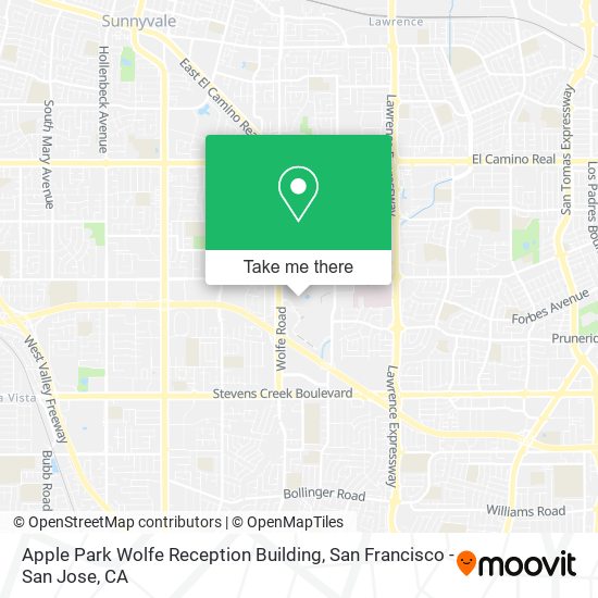 Mapa de Apple Park Wolfe Reception Building