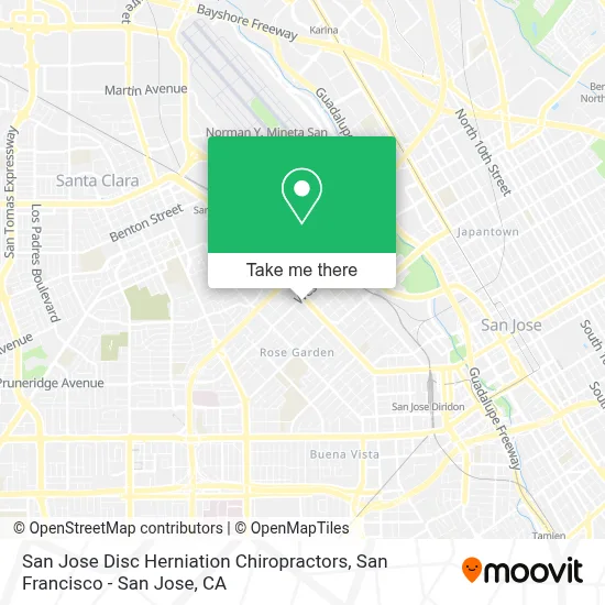 San Jose Disc Herniation Chiropractors map