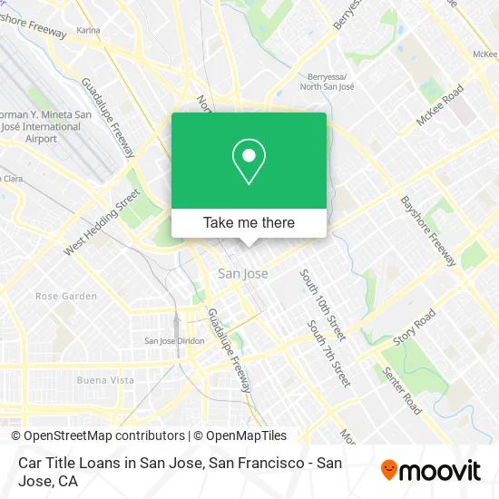 Mapa de Car Title Loans in San Jose