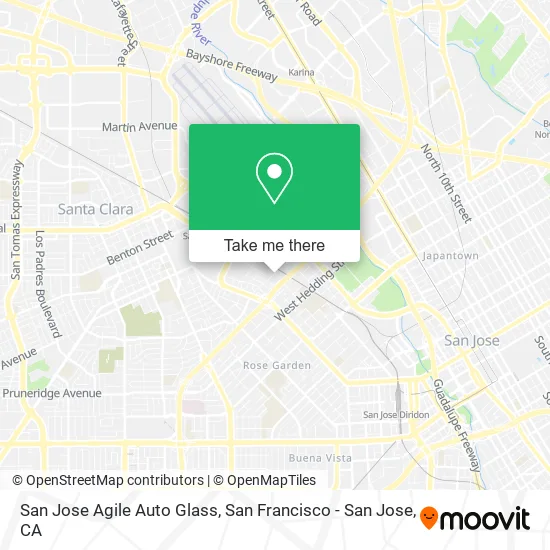 San Jose Agile Auto Glass map
