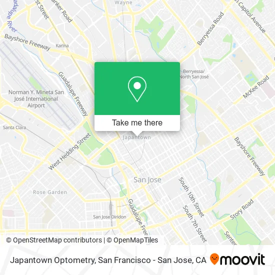Mapa de Japantown Optometry