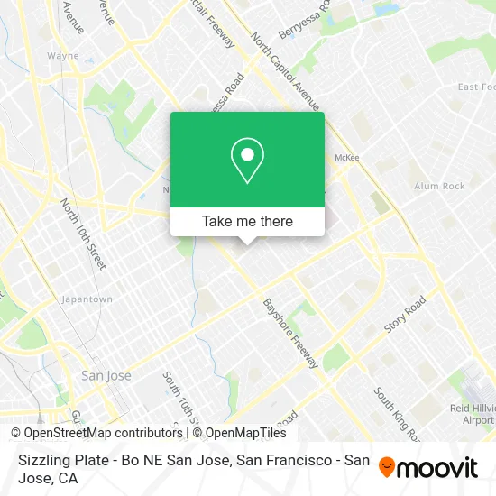 Sizzling Plate - Bo NE San Jose map