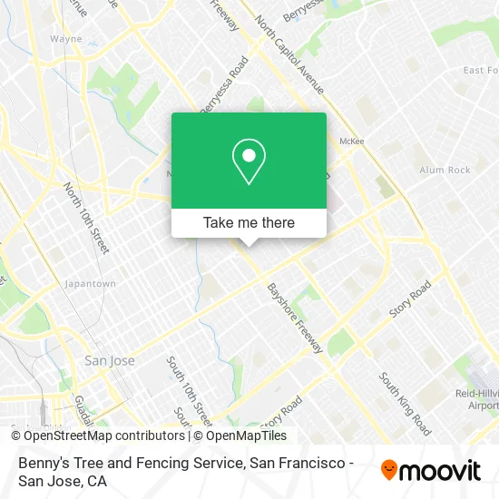 Benny's Tree and Fencing Service map