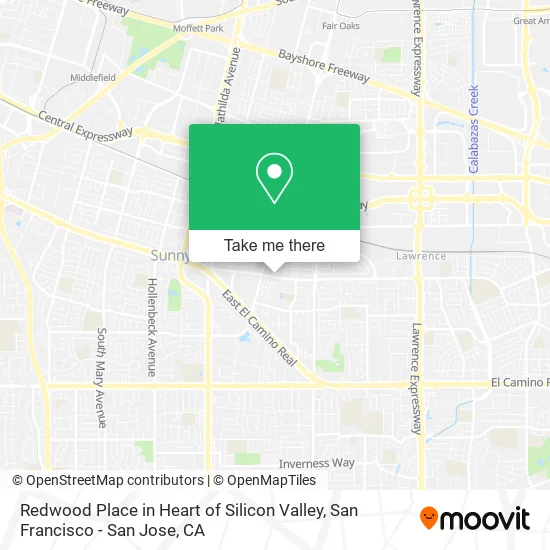 Redwood Place in Heart of Silicon Valley map