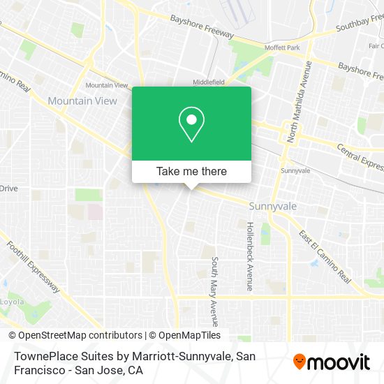 Mapa de TownePlace Suites by Marriott-Sunnyvale