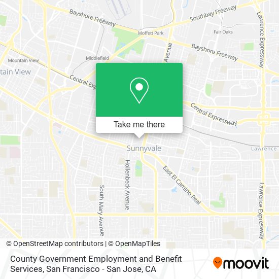County Government Employment and Benefit Services map