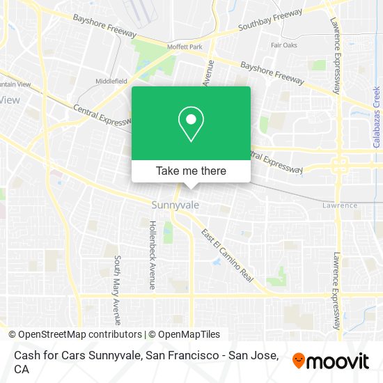 Cash for Cars Sunnyvale map