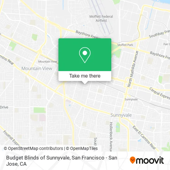 Mapa de Budget Blinds of Sunnyvale