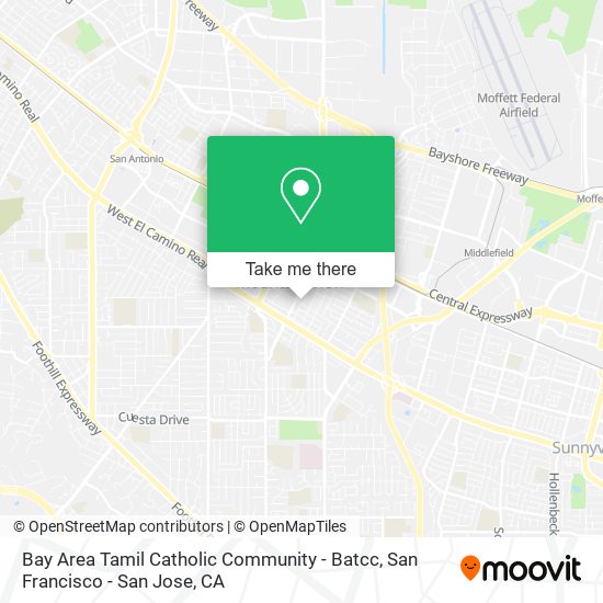 Bay Area Tamil Catholic Community - Batcc map