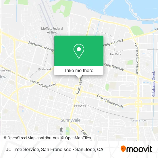 Mapa de JC Tree Service