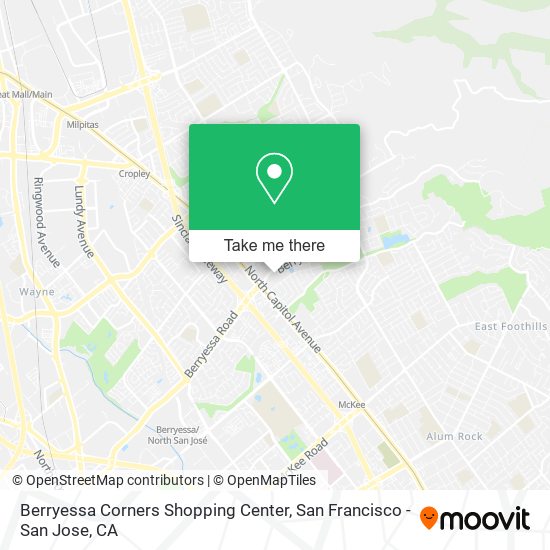Mapa de Berryessa Corners Shopping Center