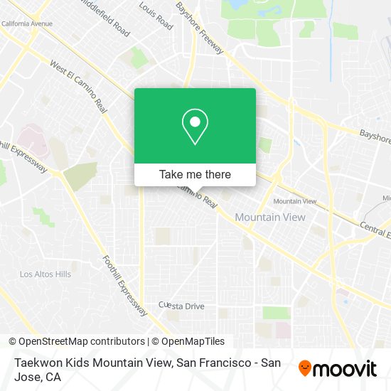 Mapa de Taekwon Kids Mountain View
