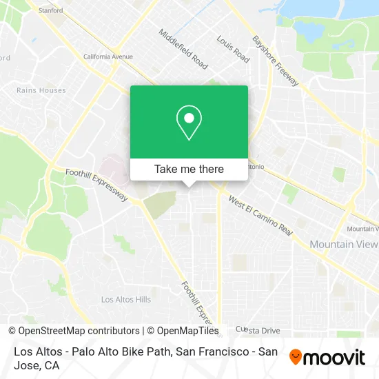 Los Altos - Palo Alto Bike Path map