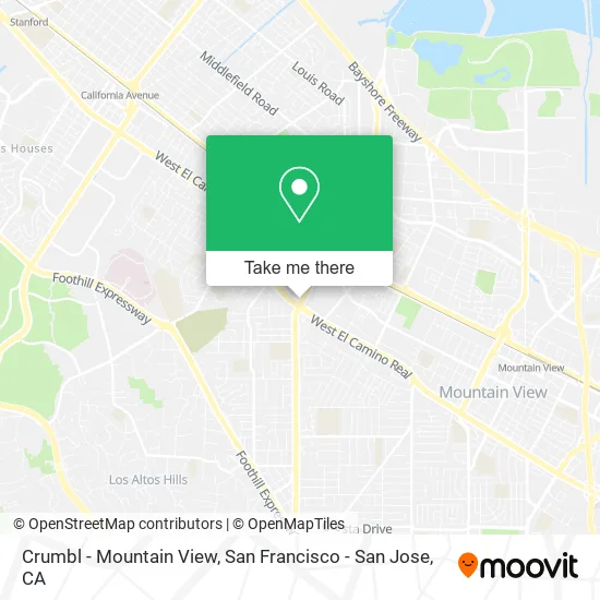 Crumbl - Mountain View map