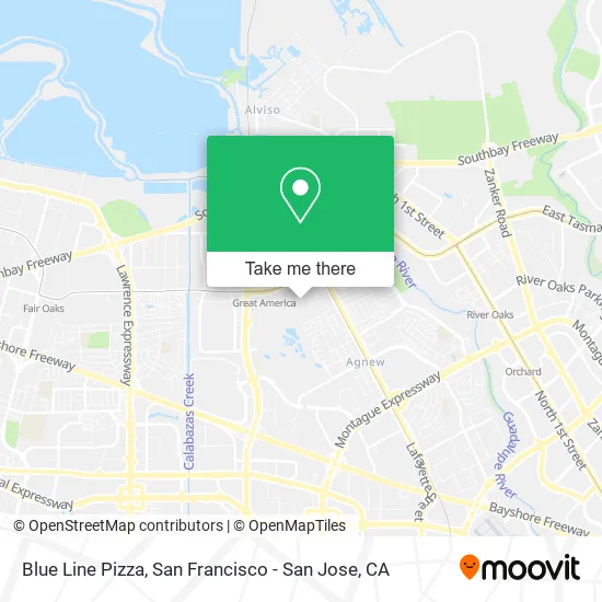 Mapa de Blue Line Pizza