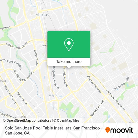 Solo San Jose Pool Table Installers map